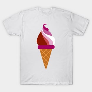 Lesbian LGBT Pride Ice Cream Cone T-Shirt